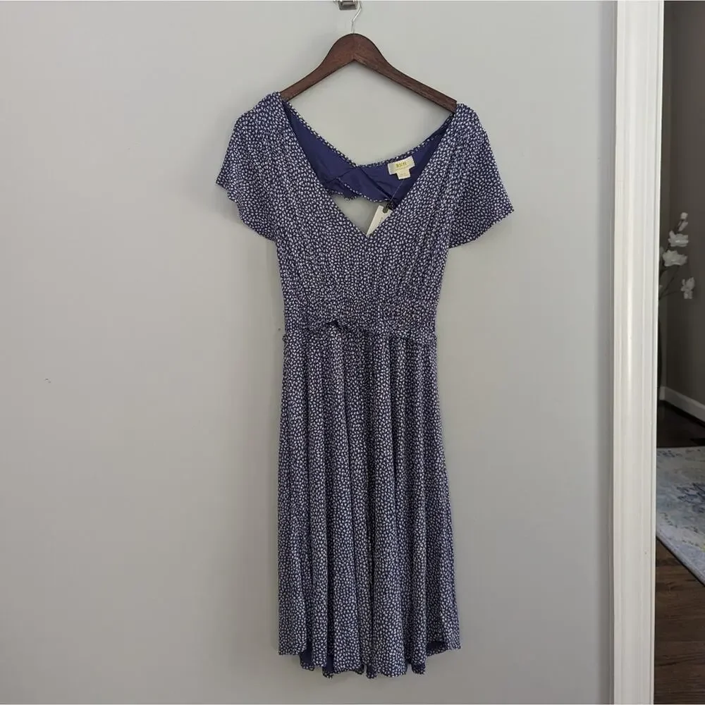 NEW Anthropologie Flutter Back Dress Size Small Retail $138 Blue Purple - Picture 2 of 8